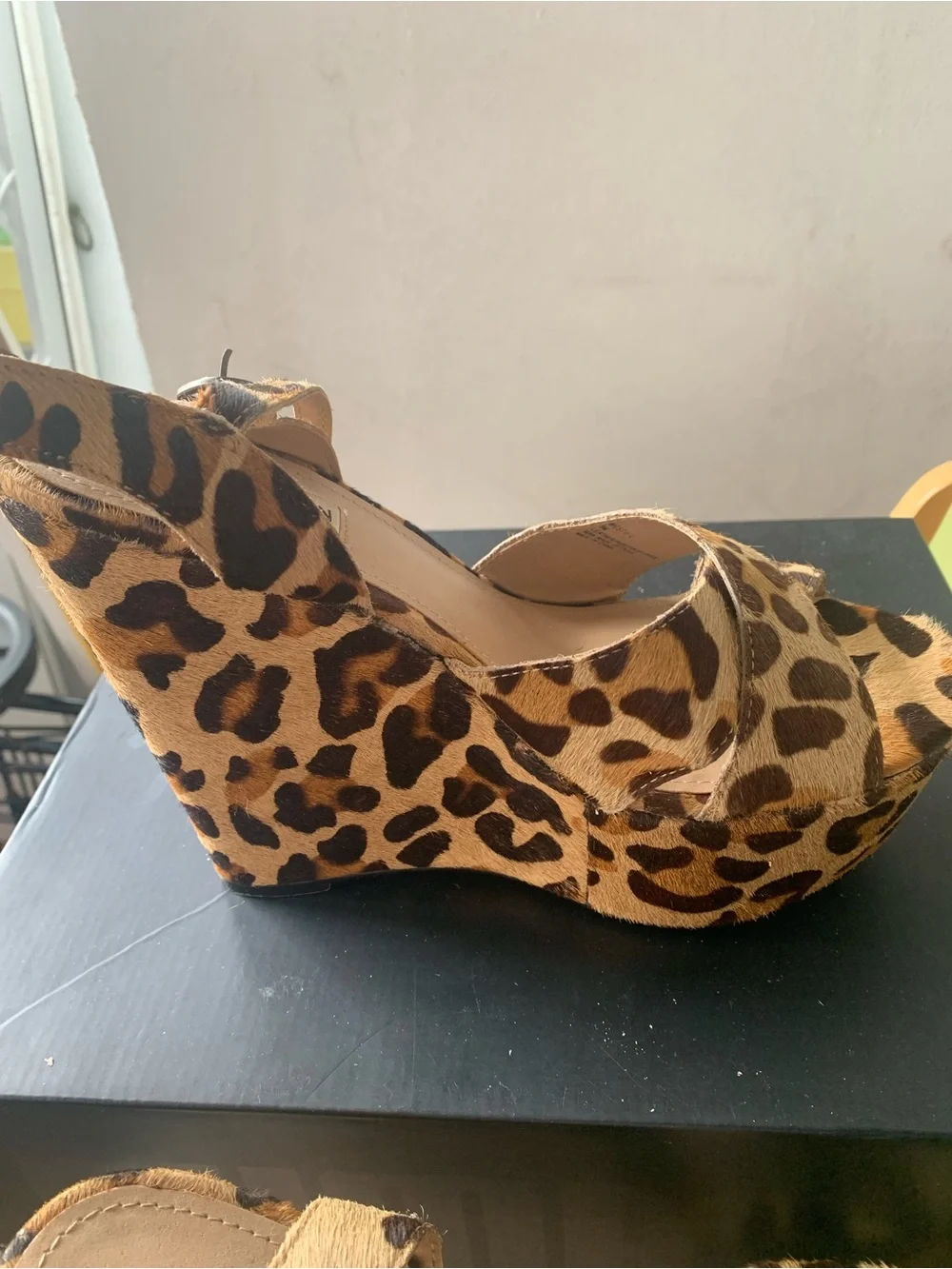Steve Madden Leopard-Print Platform Sandals - Tan and Brown